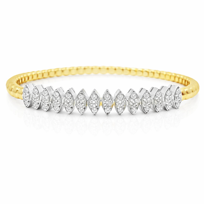 0.88CT Diamond Bangle 14k Yellow Gold