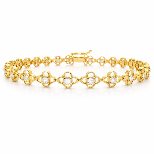 1.06CT Diamond Bracelet 14k Yellow Gold