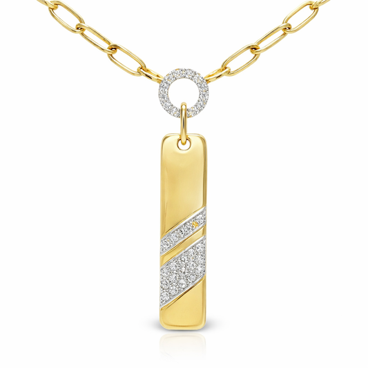 0.24CT Diamond Pendant 14k Yellow Gold