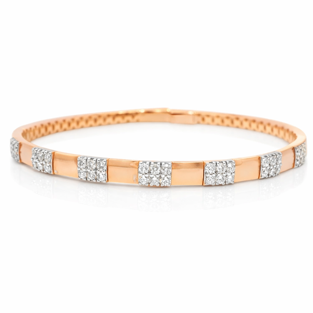 0.67CT Diamond Bangle 18k Rose Gold