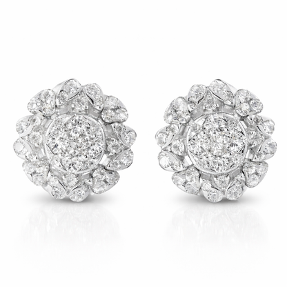 1.28CT Diamond 14k White Gold Earring