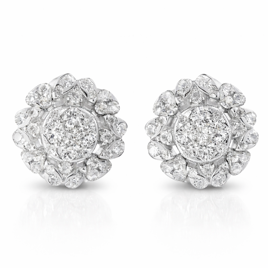 1.28CT Diamond 14k White Gold Earring