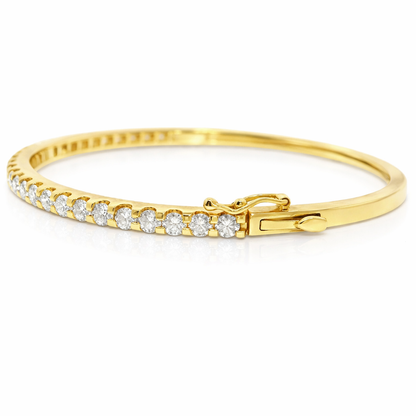 2.89CT Diamond Bangle 14k Yellow Gold