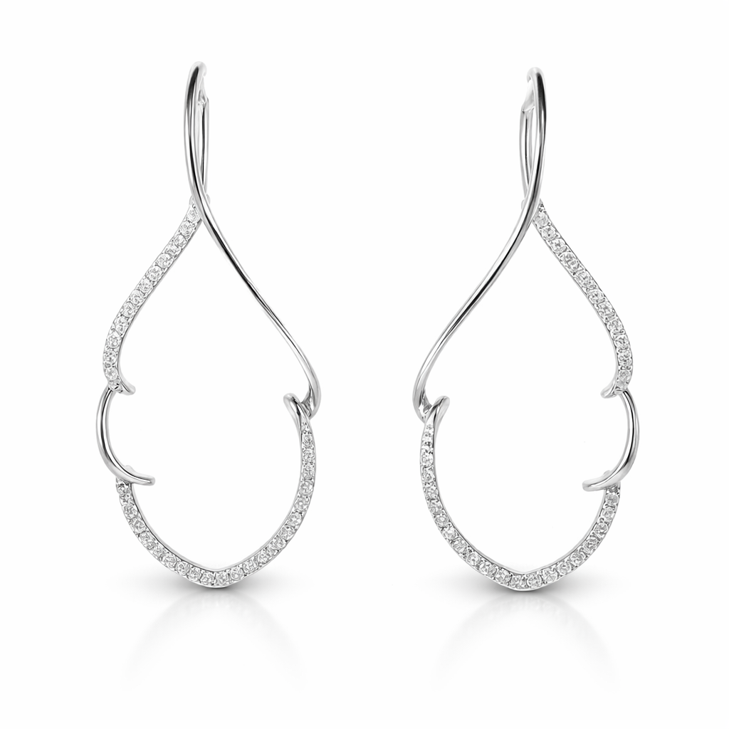 0.54CT Diamond 14k White Gold Earring
