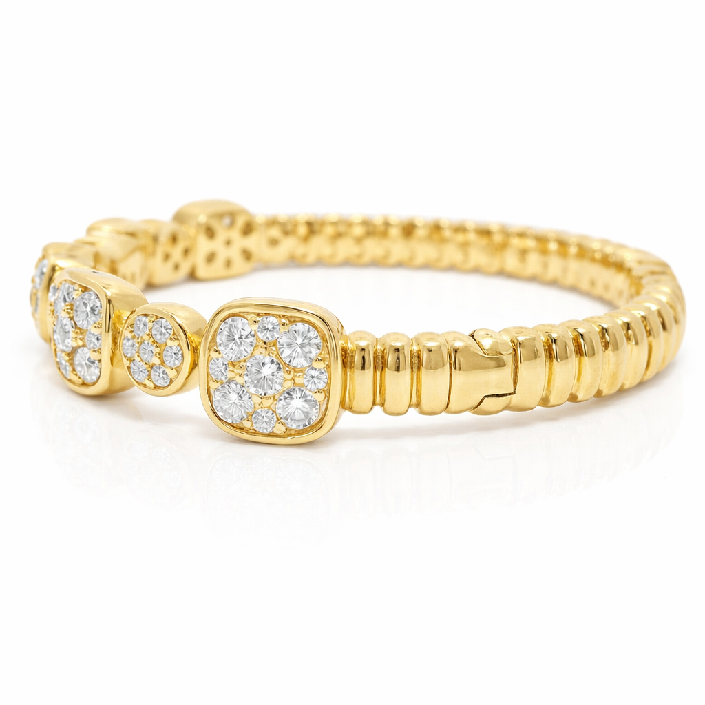 3.06CT Diamond Bangle 14k Yellow Gold