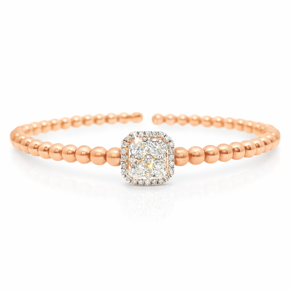 0.71Ct Diamond Bangle 18K Rose Gold