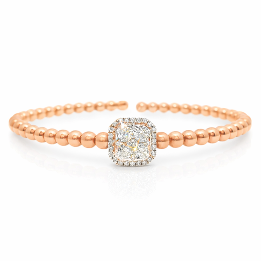 0.71Ct Diamond Bangle 18K Rose Gold