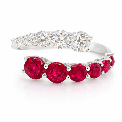 0.71CT Gemstone & 0.69CT Diamond Ring 18k White Gold