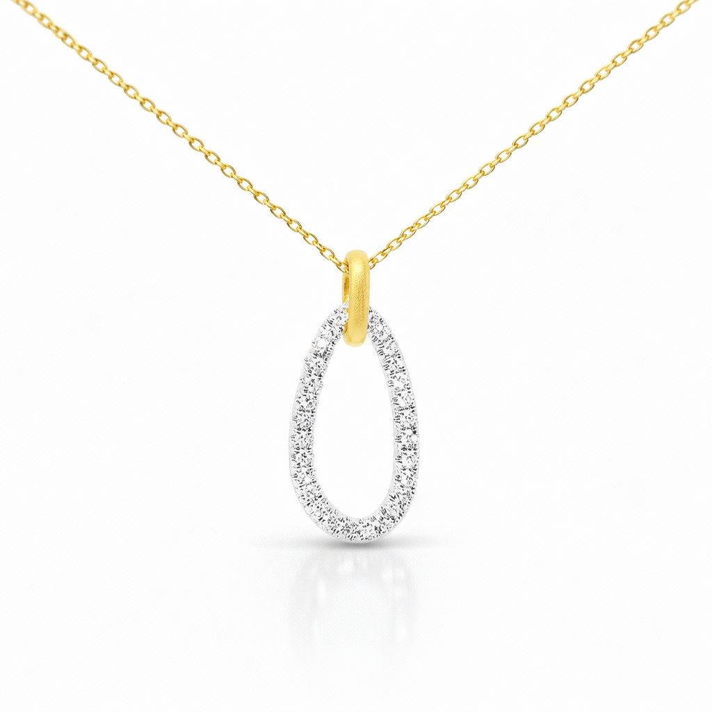 0.20CT Diamond Pendant 14k Yellow Gold