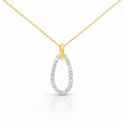 0.20CT Diamond Pendant 14k Yellow Gold
