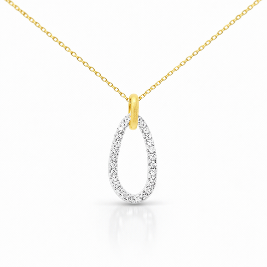 0.20CT Diamond Pendant 14k Yellow Gold