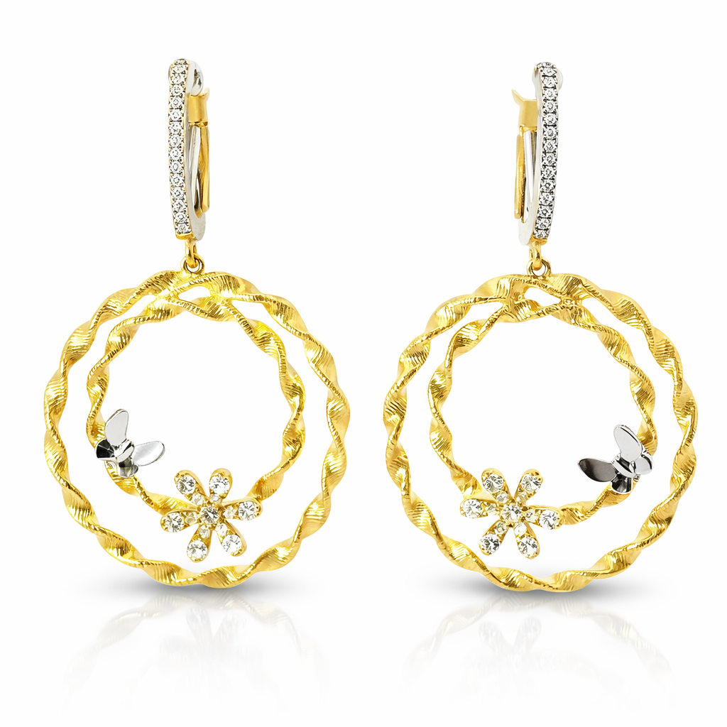 0.54CT Diamond 14k Yellow Gold Earring