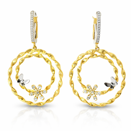0.54CT Diamond 14k Yellow Gold Earring