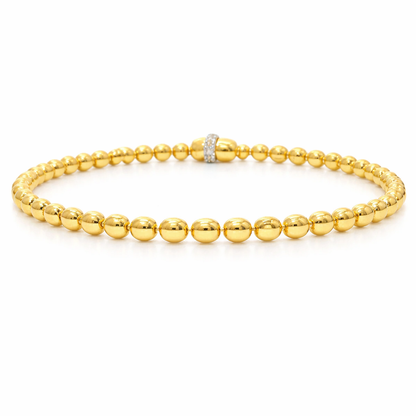 Plain Beaded Bracelet 14k Yellow Gold