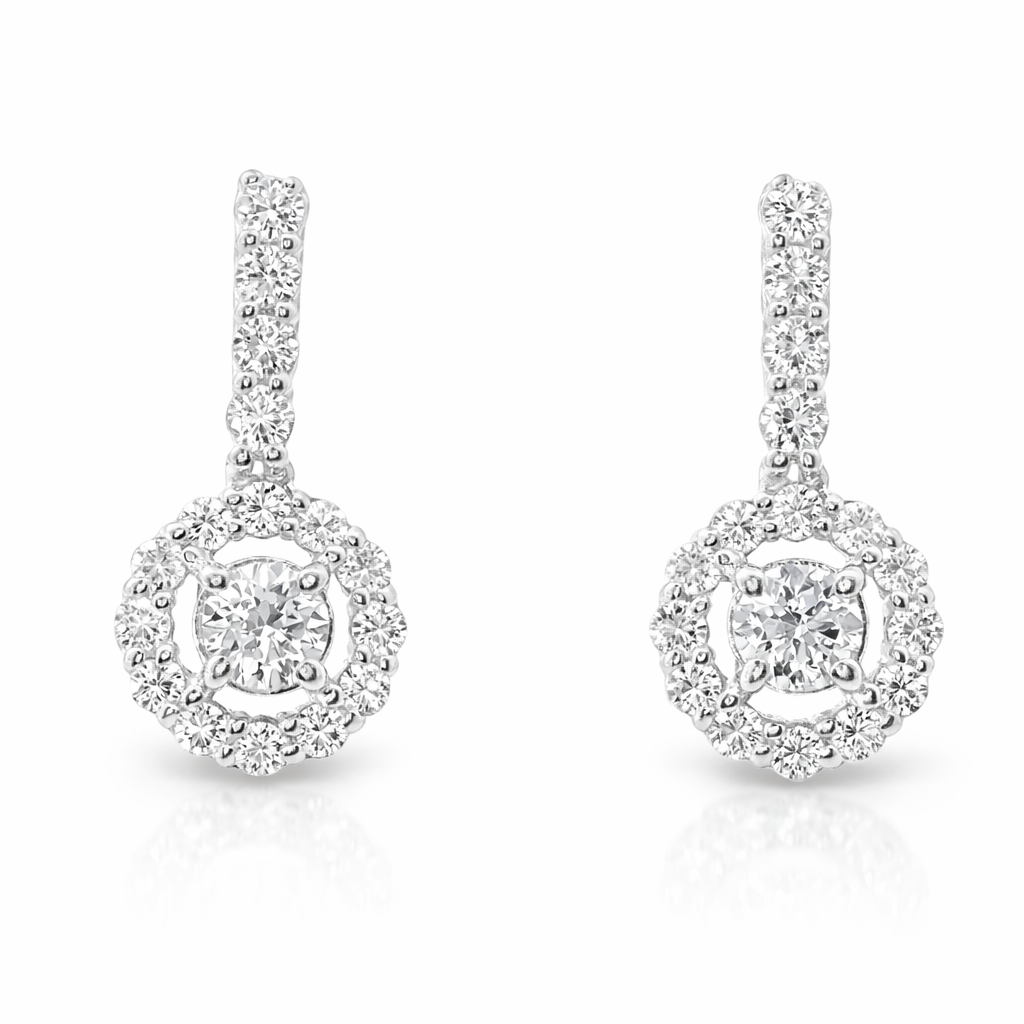 0.79CT Diamond Earring 18k White Gold