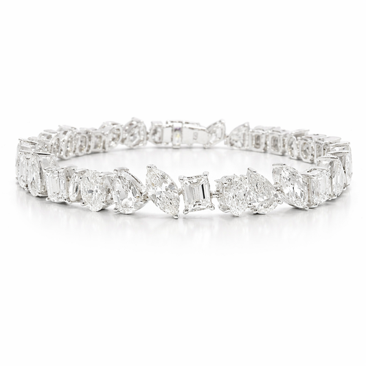 12.37CT Diamond Bracelet 18k White Gold