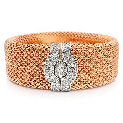 0.95CT Diamond Bangle 14k Rose Gold