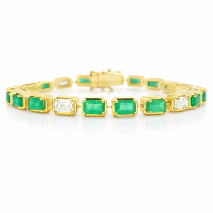1.85CT Lab Diamond 4.25CT Emerald Cut 14K Yellow Gold Bracelet