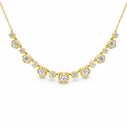 4.25CT Lab Diamond Necklace 14k Yellow Gold