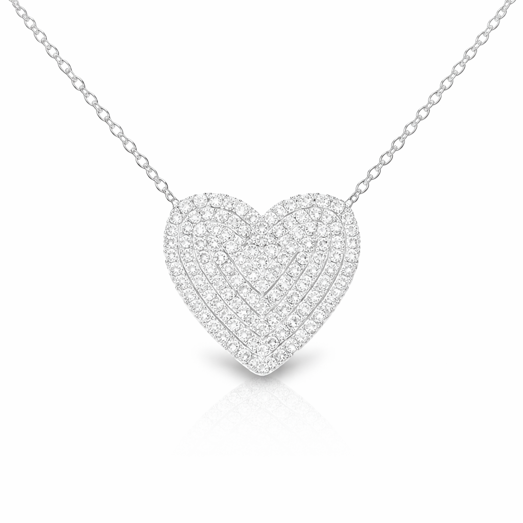 0.43CT Diamond Heart Pendant 14k White Gold