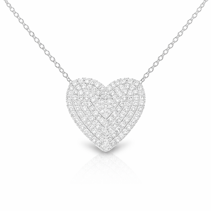 0.43CT Diamond Heart Pendant 14k White Gold