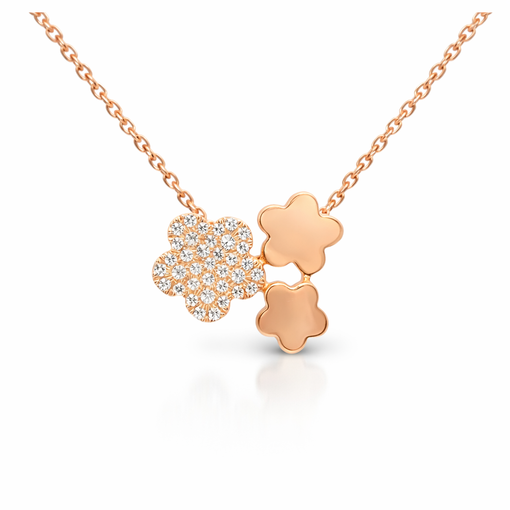0.18CT Diamond Pendant 14k Rose Gold