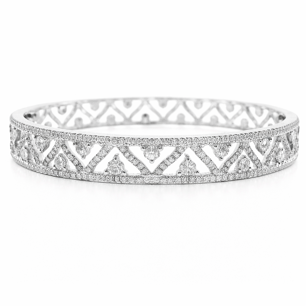 1.85CT Diamond Bangle 18k White Gold