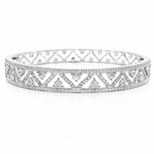 1.85CT Diamond Bangle 18k White Gold