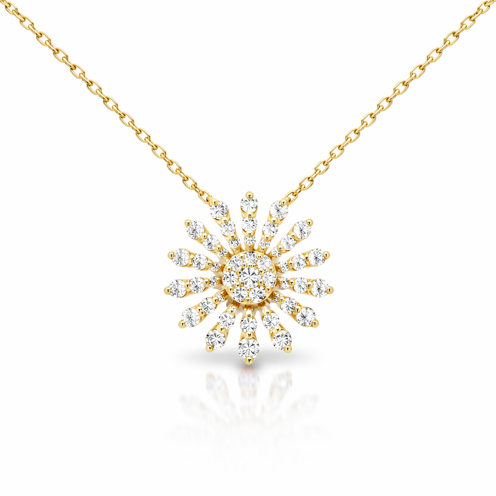 0.84CT Diamond Pendant 14K Yellow Gold