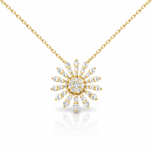 0.84CT Diamond Pendant 14K Yellow Gold
