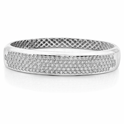 3.30CT Diamond Bangle 14k White Gold