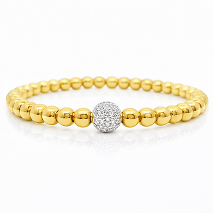 0.48CT Diamond Bangle 14k Yellow Gold
