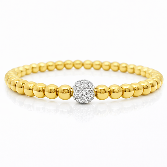0.48CT Diamond Bangle 14k Yellow Gold