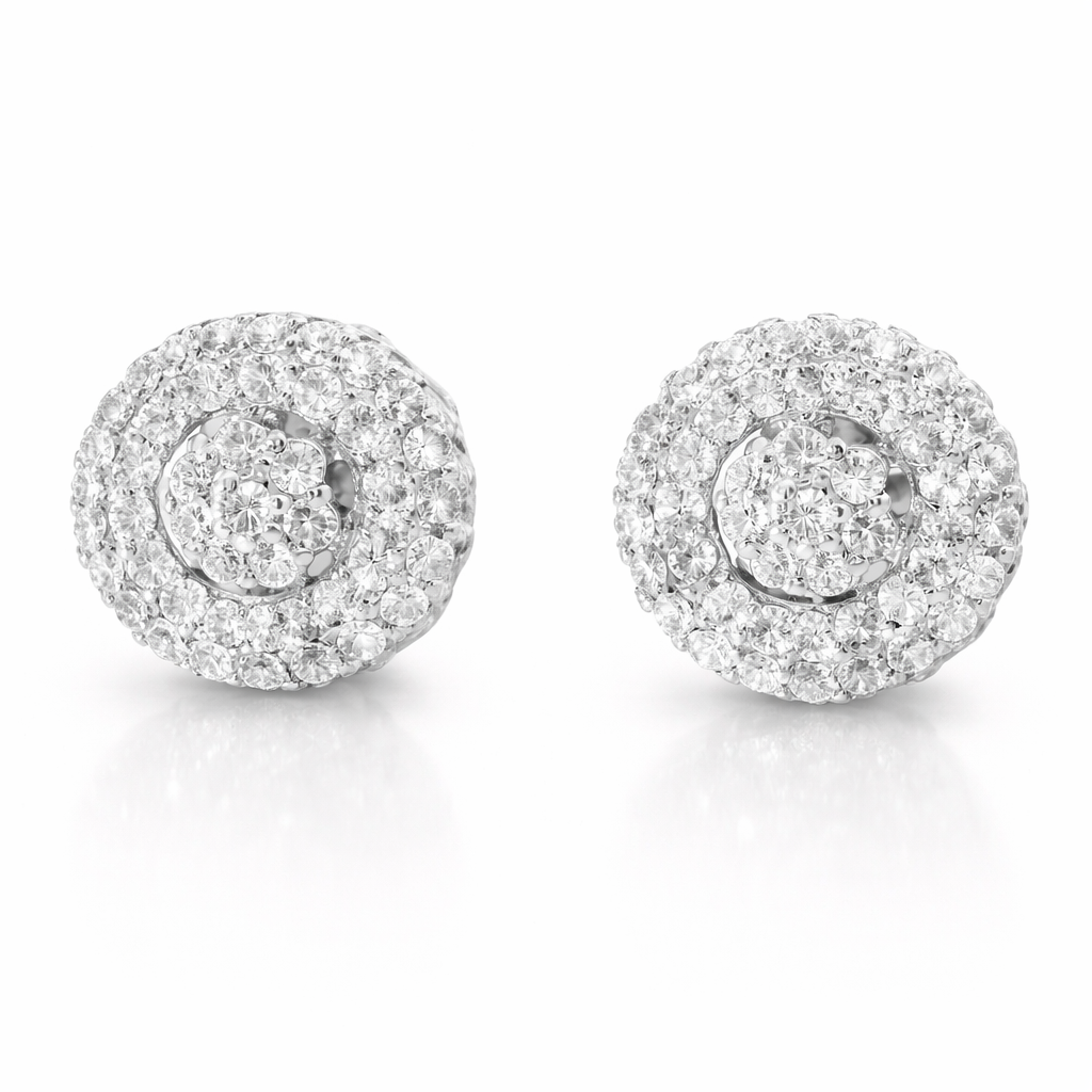 0.71CT Diamond  14k  White Gold Earring