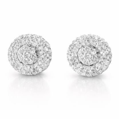 0.71CT Diamond  14k  White Gold Earring