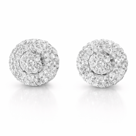 0.71CT Diamond  14k  White Gold Earring