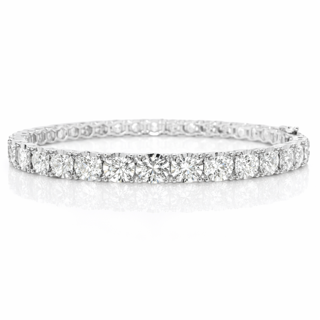 6.41CT Diamond Bangle 18k White Gold