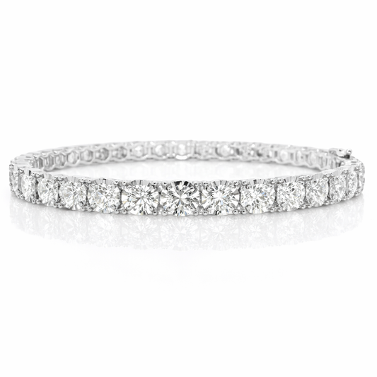 6.41CT Diamond Bangle 18k White Gold