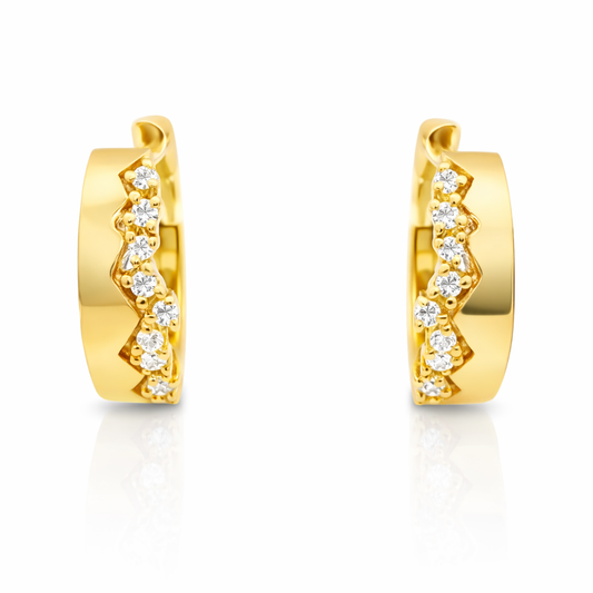 0.16CT Diamond 14k Yellow Gold Earring