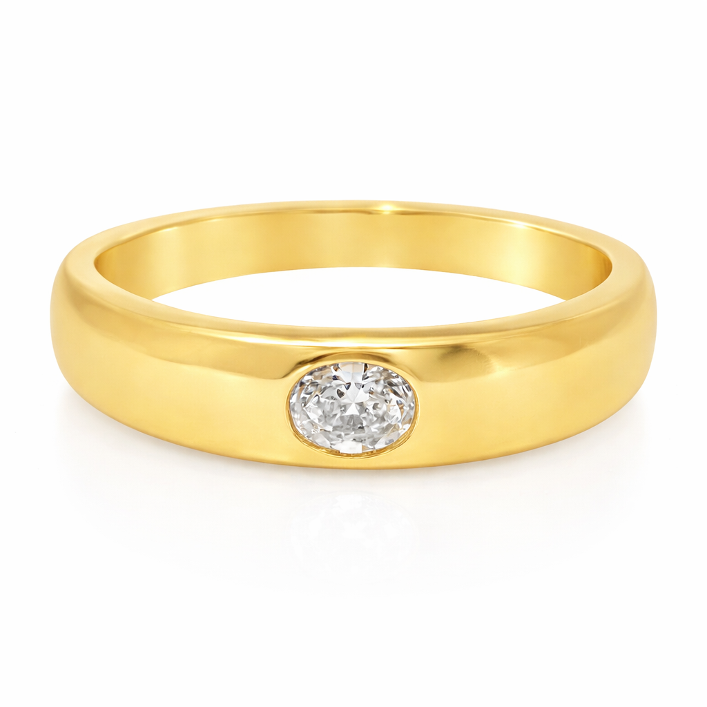0.10CT Diamond Ring 18k Yellow Gold