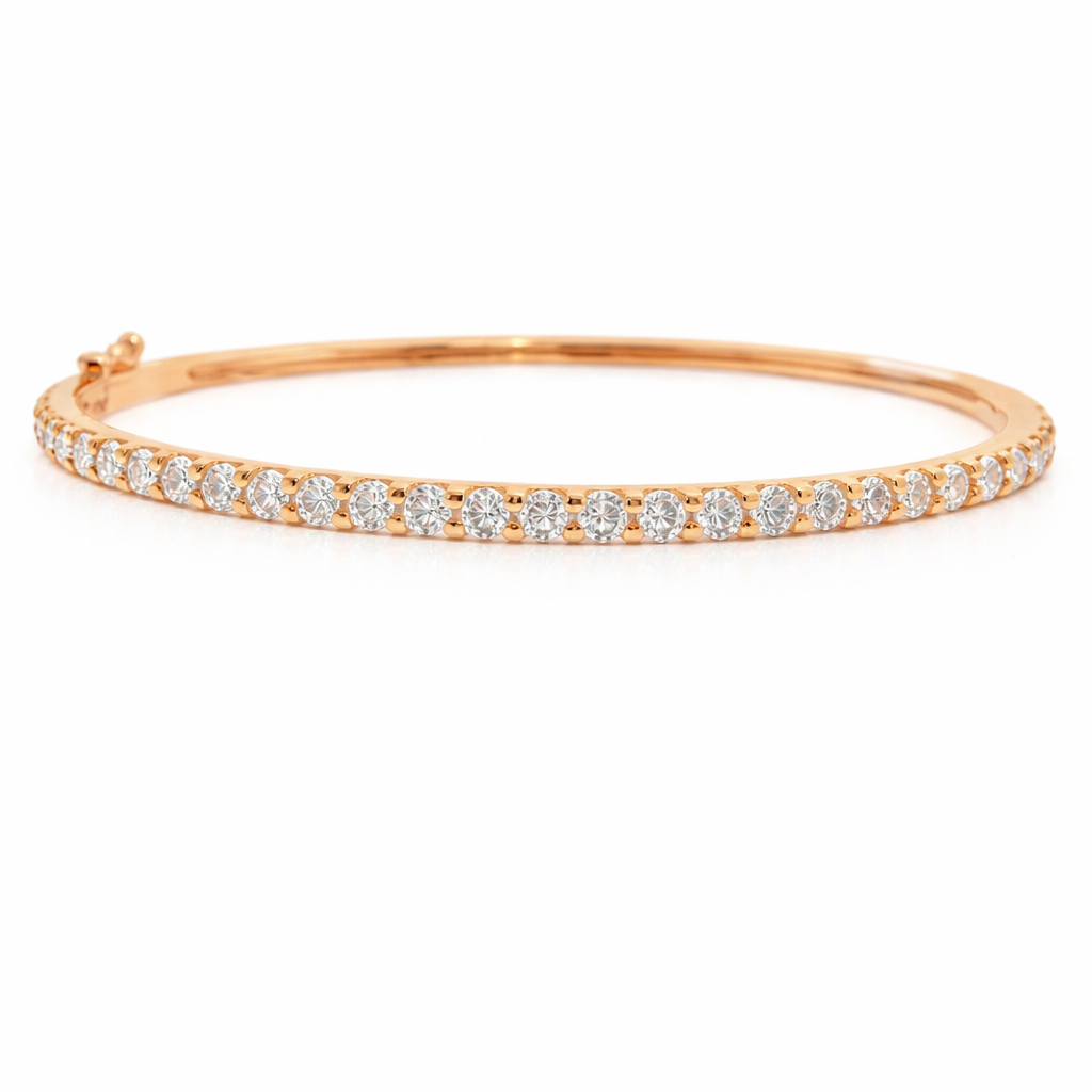 2.35CT Diamond Bangle 14k Rose Gold
