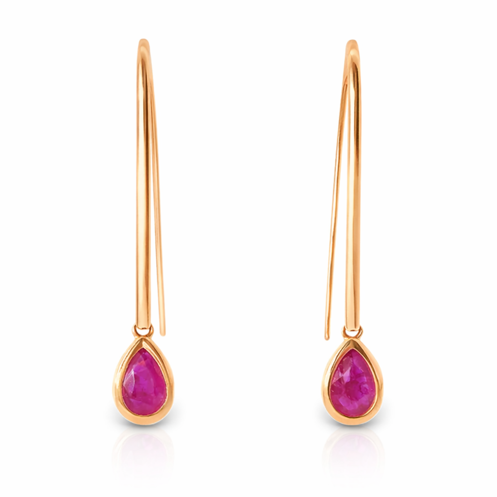 1.20CT Ruby 14k Rose Gold Earring