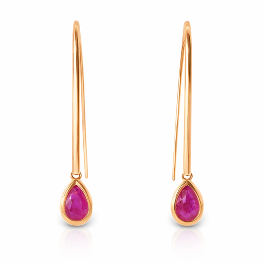 1.20CT Ruby 14k Rose Gold Earring