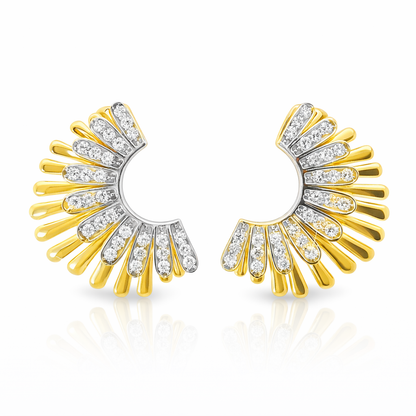 0.34CT Diamond  14k Yellow Gold Earring