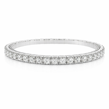 7.20CT Diamond Stretch Bangle 14k White Gold