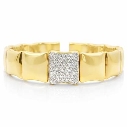 0.71CT Diamond Bangle 18k yellow Gold