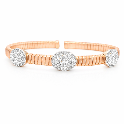 1.52CT Diamond Bangle 14k Rose Gold