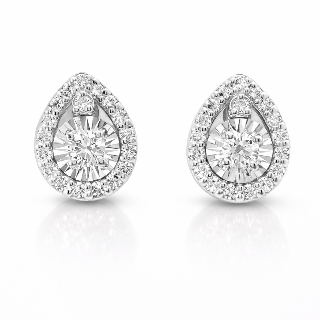 0.42CT Diamond  18k White Gold Earring