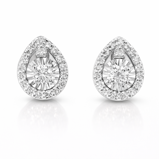 0.42CT Diamond  18k White Gold Earring