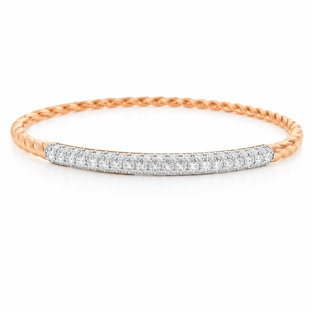 1.02CT Diamond Bangle 18k Rose Gold